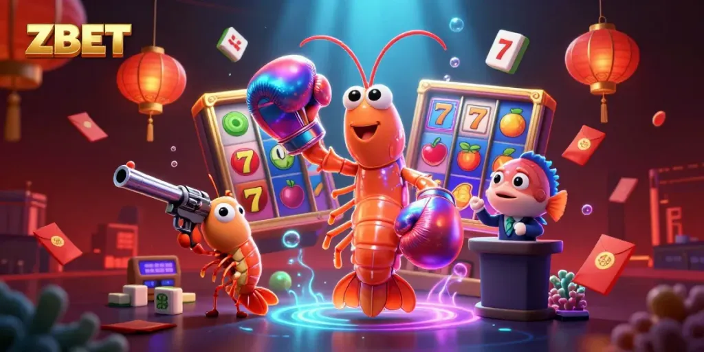 ZBET transforms gambling excitement with animated casino characters in a vibrant, dynamic scene.