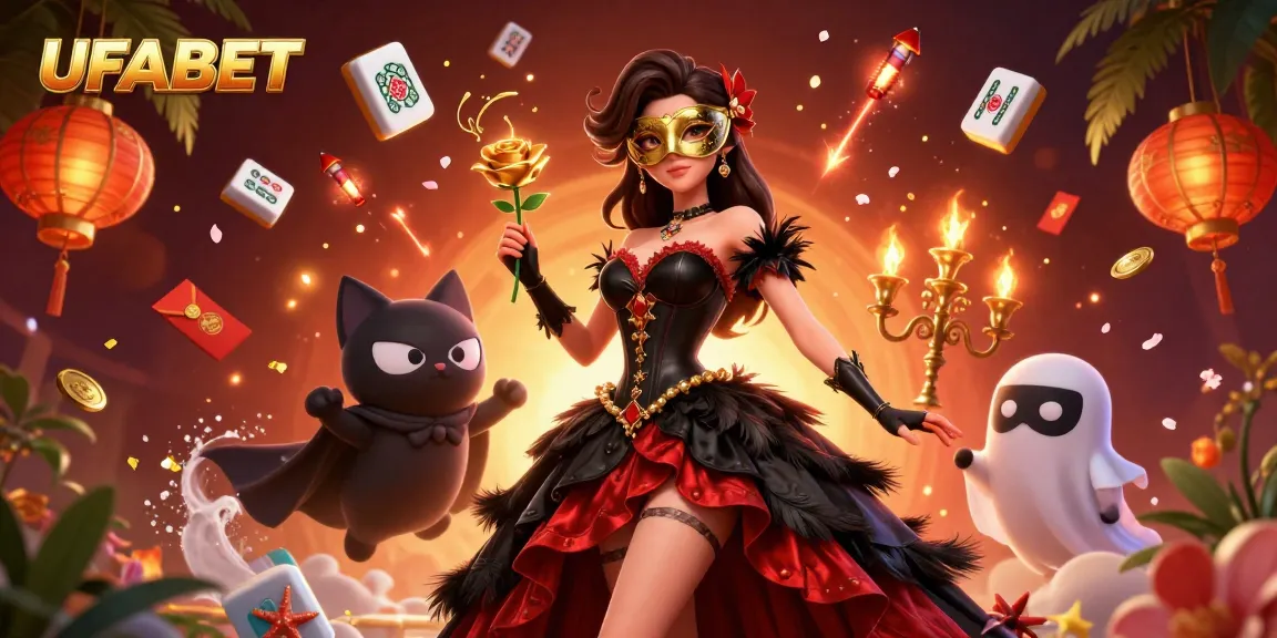 Place bets and win exciting prizes at UFABET with a vibrant gambling-themed digital illustration.