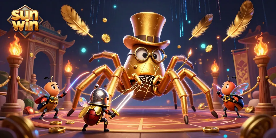 Experience the thrill of winning at sun win, depicted through vibrant 3D casino character art.